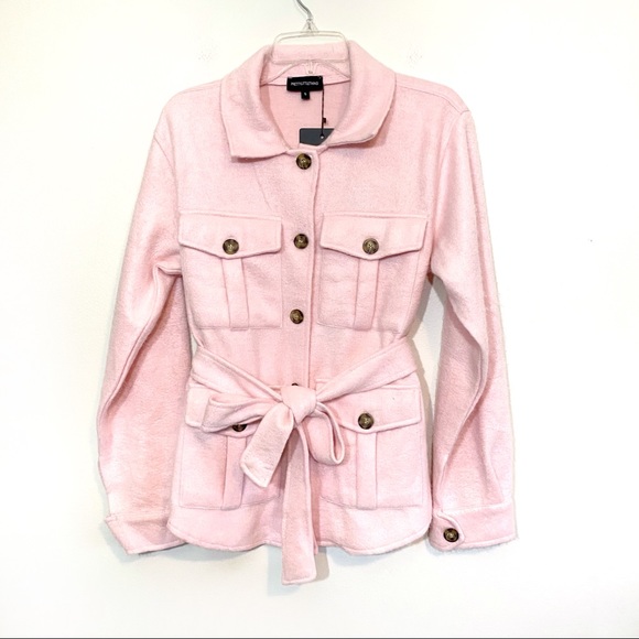 PrettyLittleThing Jackets & Blazers - Pretty Little things fuzzy pink NWT belted jacket
